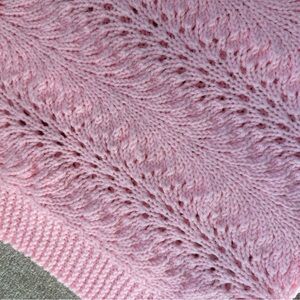 Hand knit crochet Pink Knit baby blanket